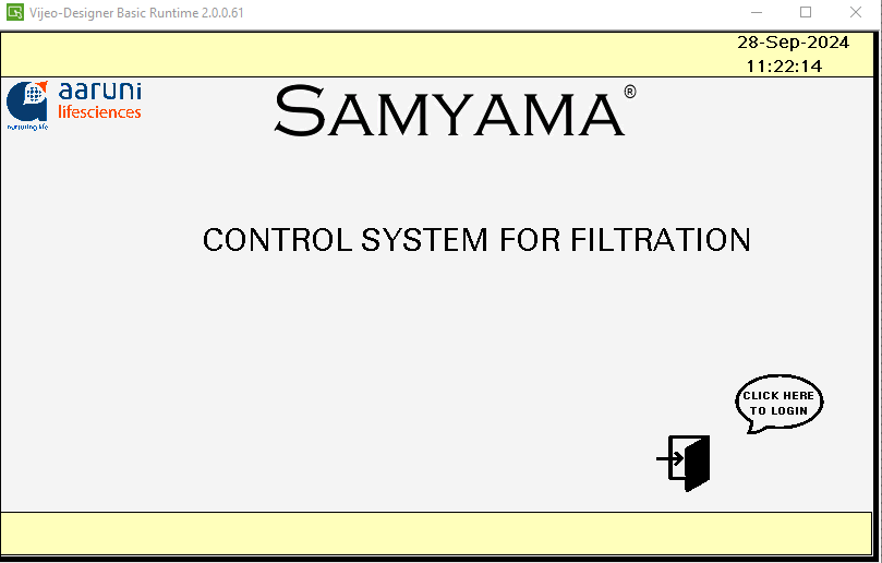 Samyama® Opening Screen